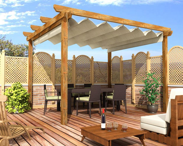 Terraza con pérgola